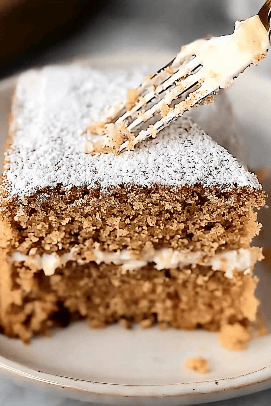 gluten-free spice cake ingredients organized and measured on kitchen counter