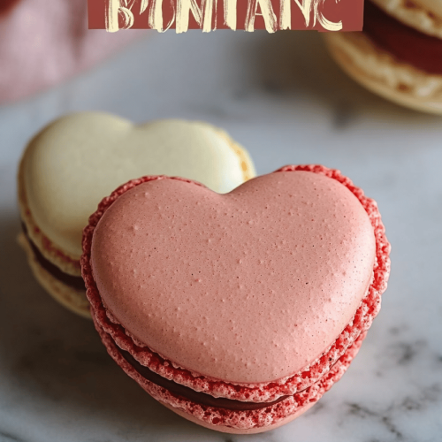 heart-shaped macarons