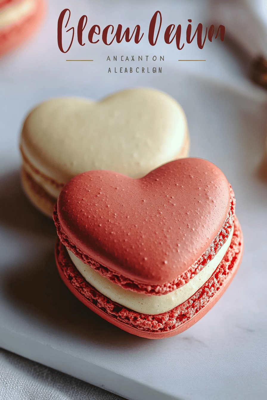 heart-shaped macarons final dish beautifully presented and ready to serve