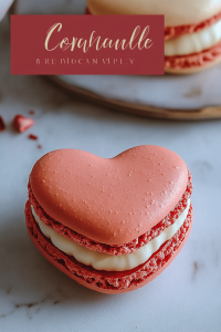 heart-shaped macarons