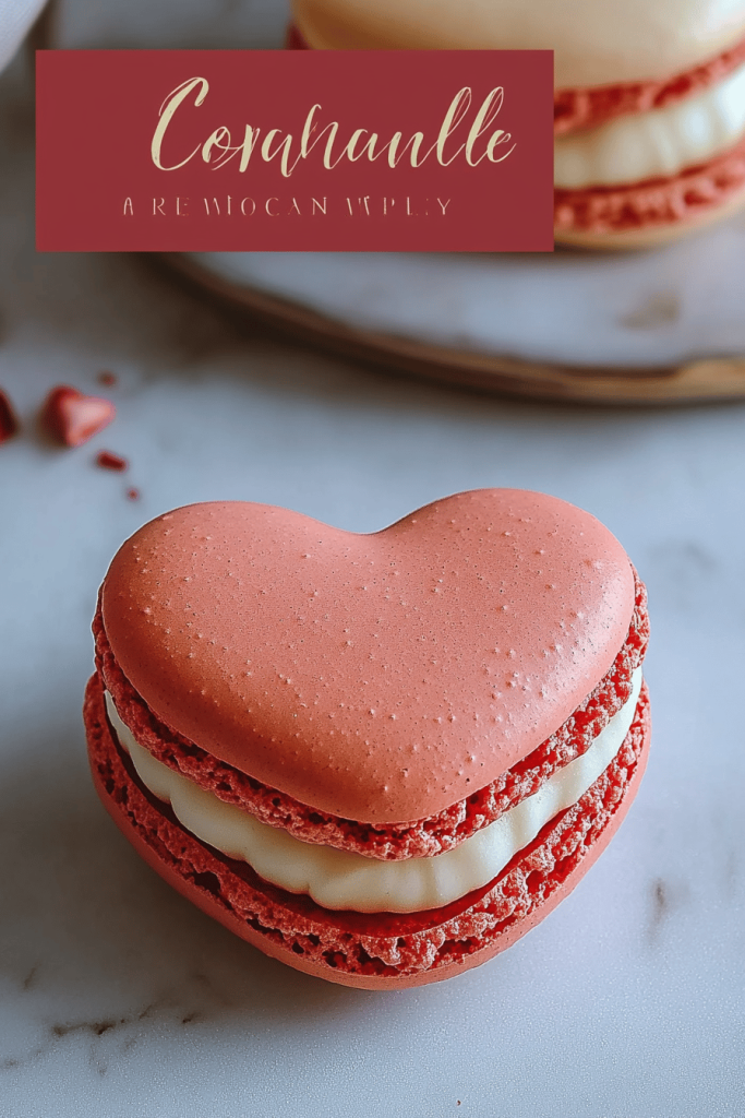 heart-shaped macarons