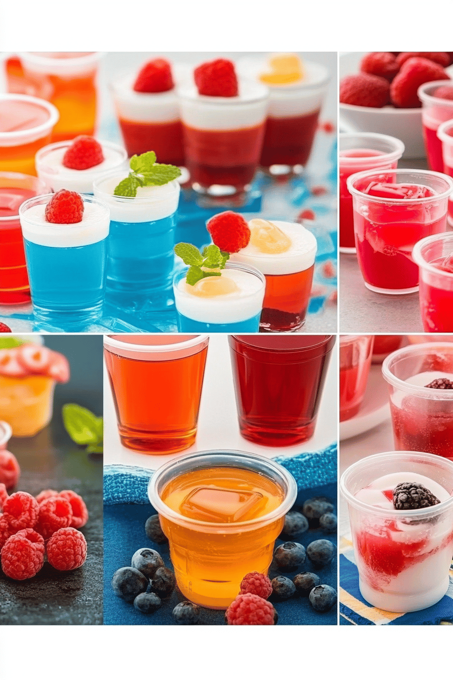 jello shots recipes slice on plate showing perfect texture and swirl pattern