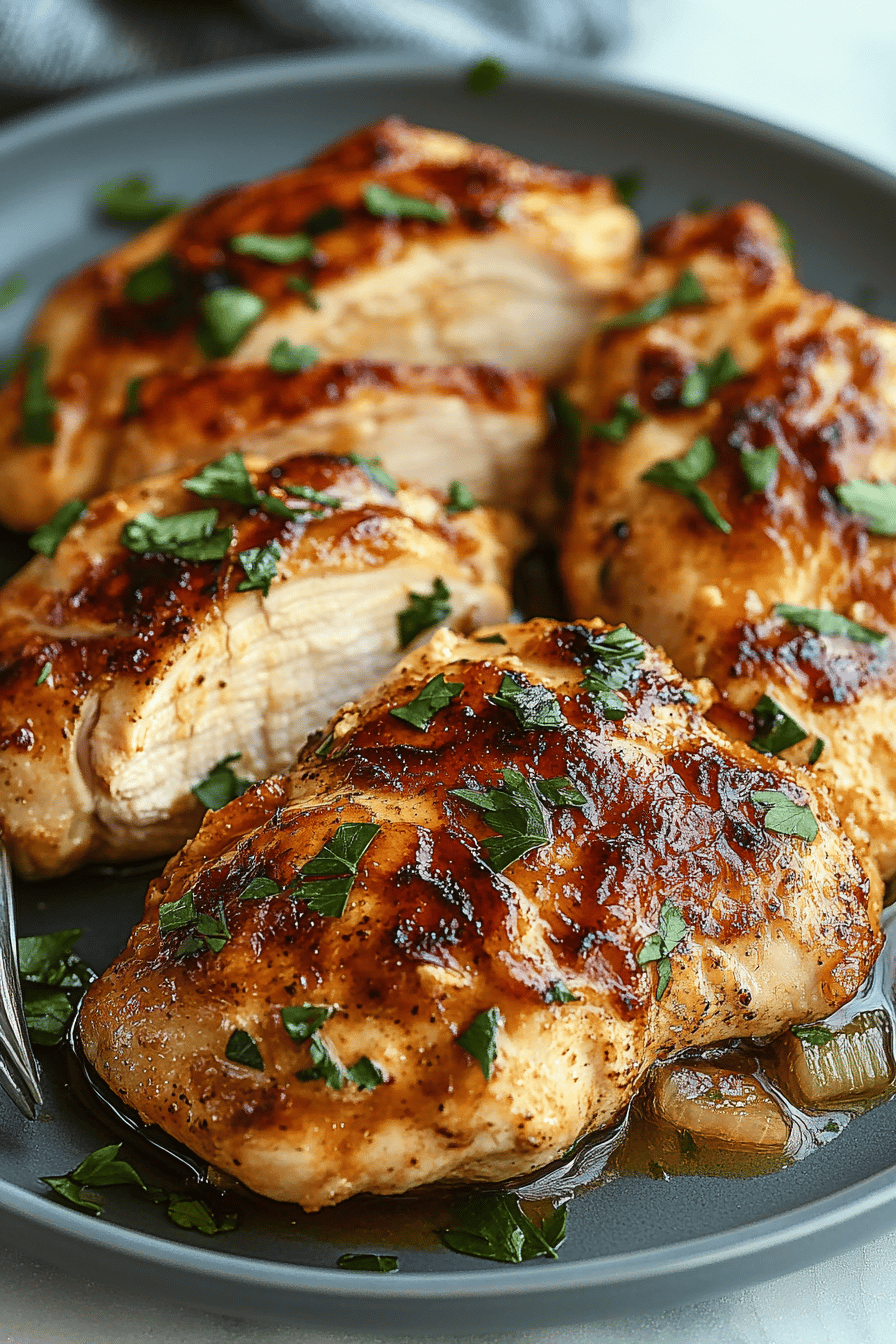 melt-in-your-mouth chicken final dish beautifully presented and ready to serve