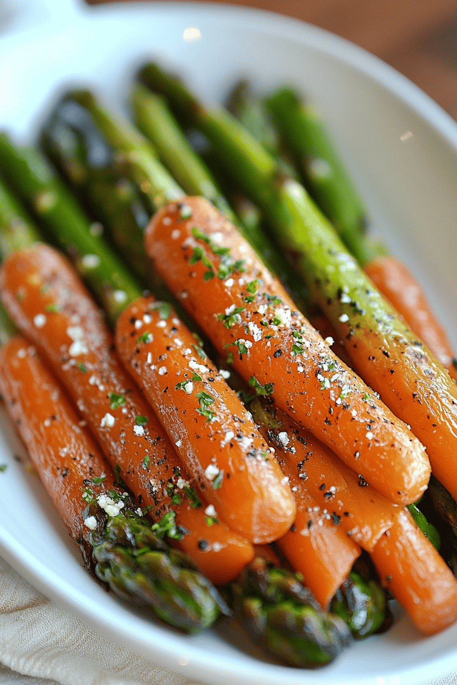 roast asparagus carrots final dish beautifully presented and ready to serve