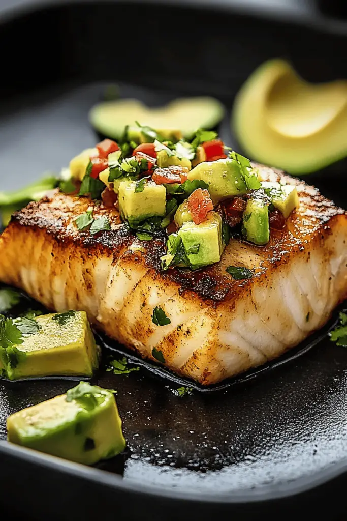 sea bass with avocado salsa