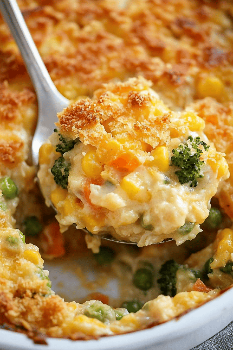 vegetable casserole recipe ingredients organized and measured on kitchen counter