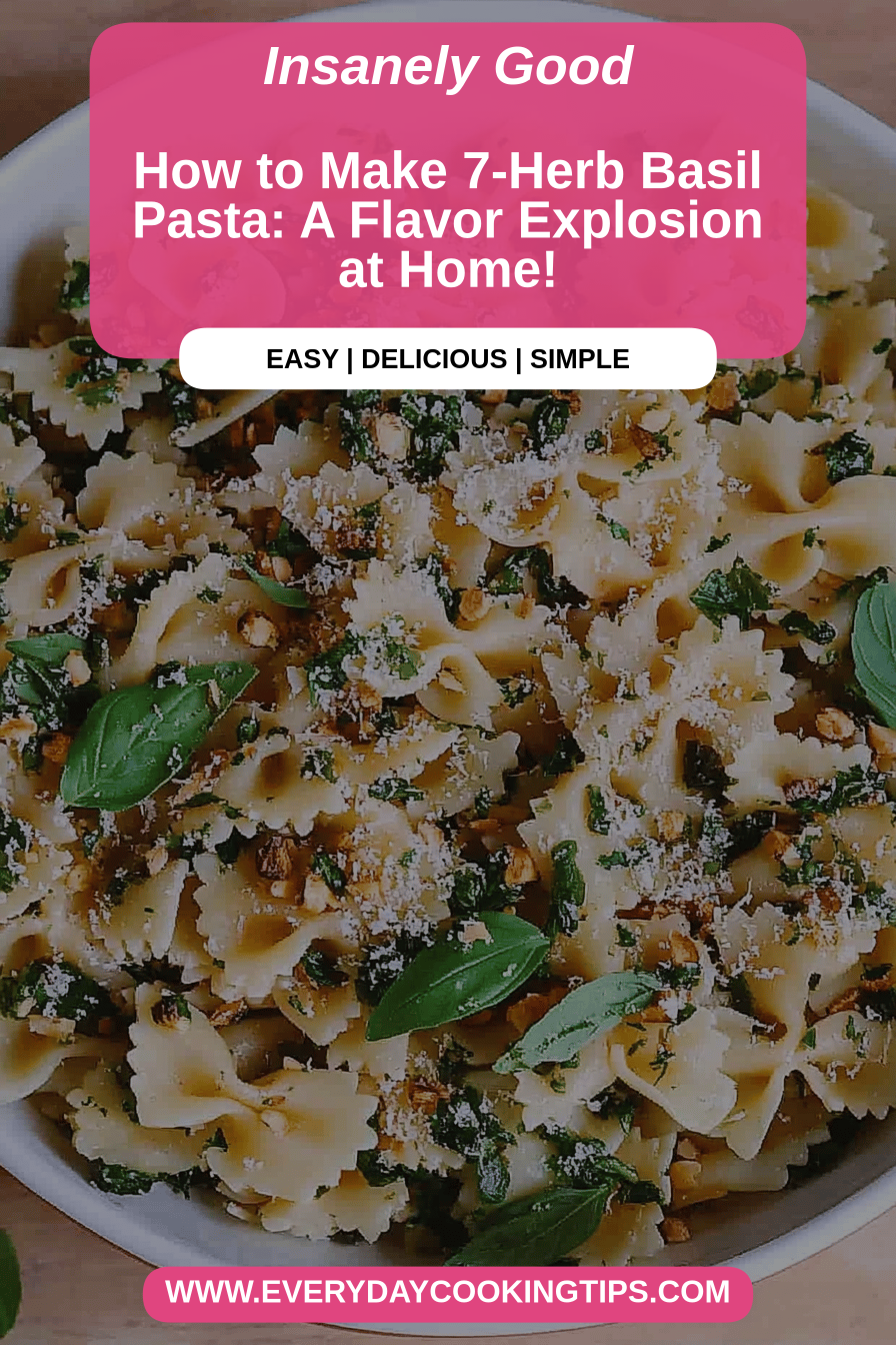 7-Herb Basil Pasta final dish beautifully presented and ready to serve