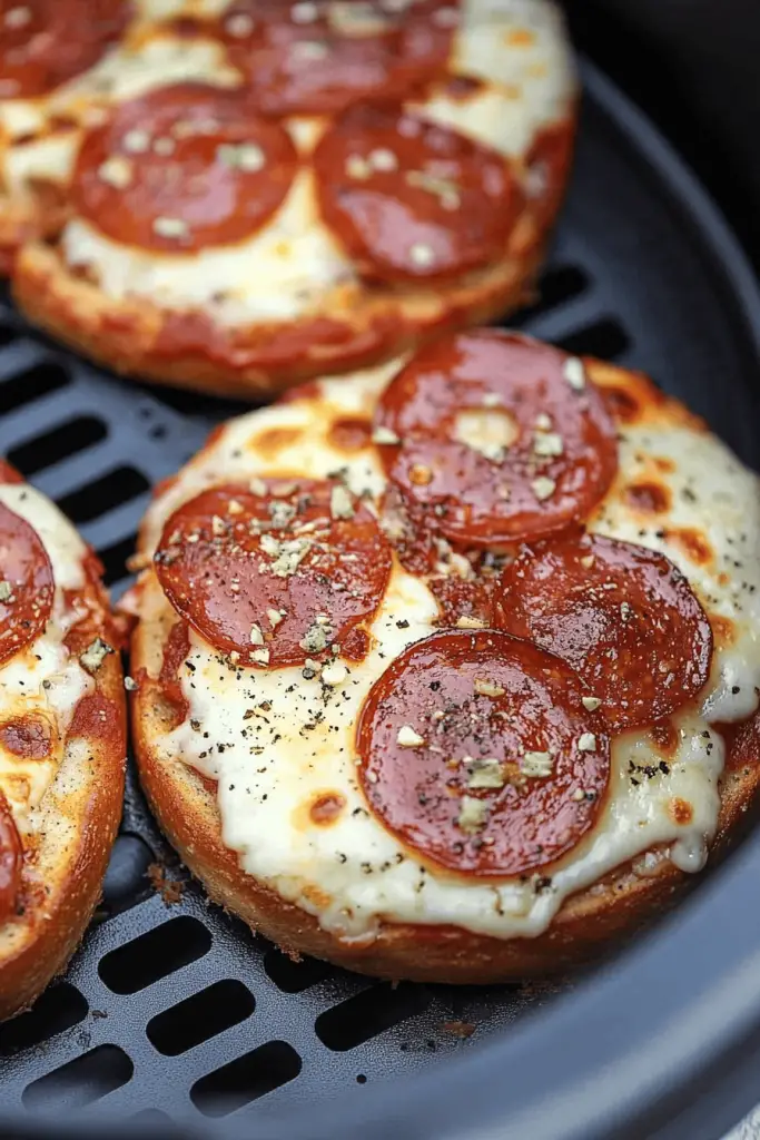 Air Fryer Bagel Pizzas