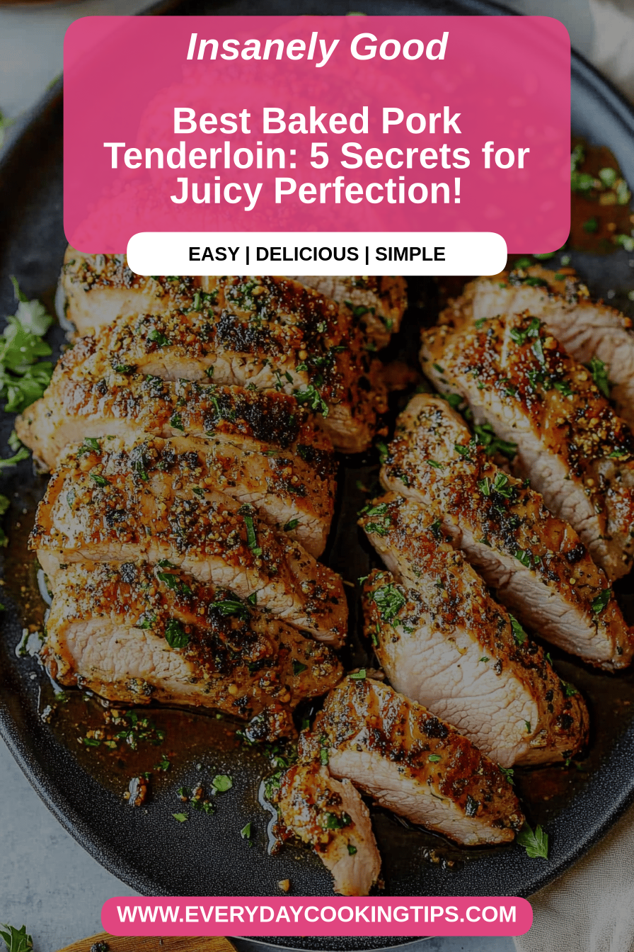 Baked Pork Tenderloin final dish beautifully presented and ready to serve