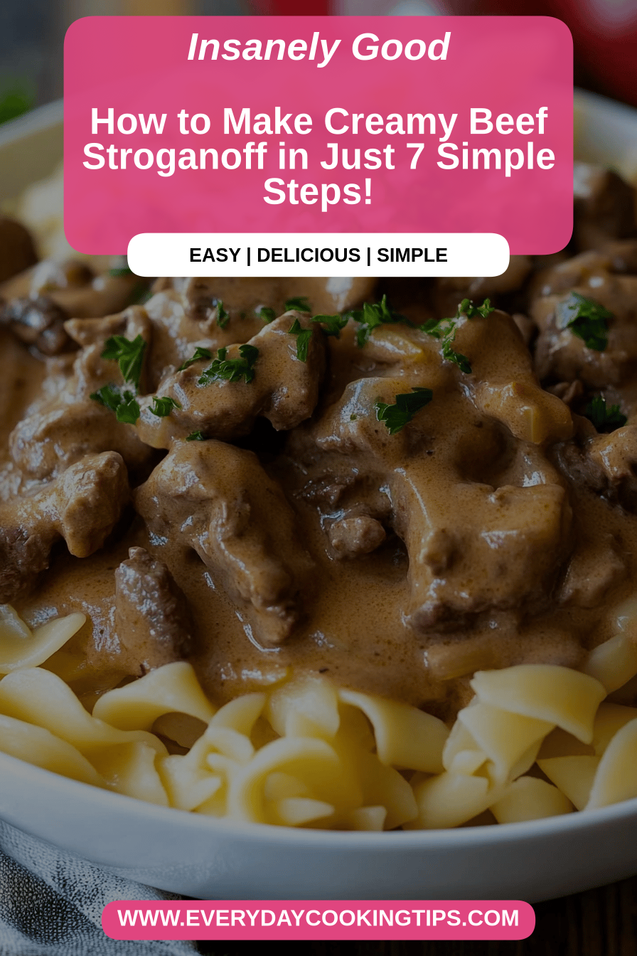 Beef Stroganoff Recipe final dish beautifully presented and ready to serve