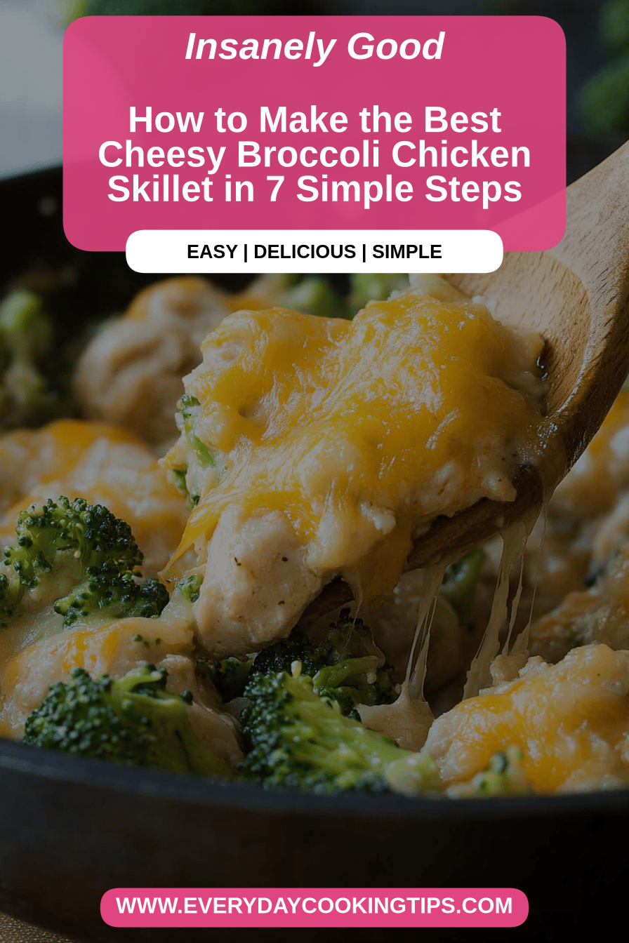 Cheesy Broccoli Chicken Skillet final dish beautifully presented and ready to serve