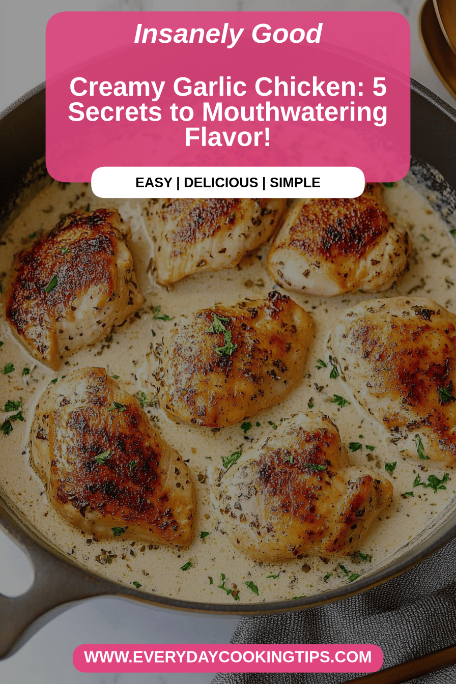 Creamy Garlic Chicken final dish beautifully presented and ready to serve