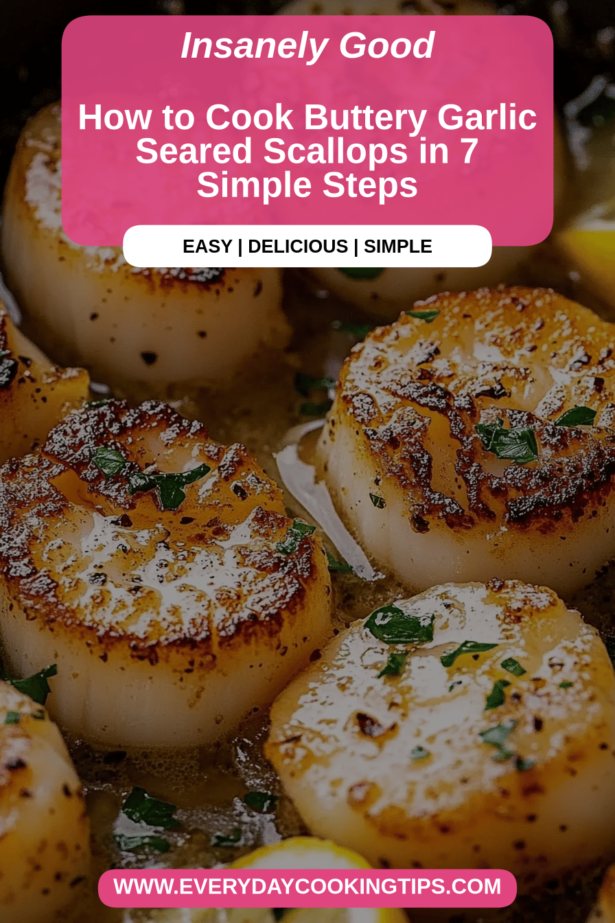 Garlic Seared Scallops final dish beautifully presented and ready to serve