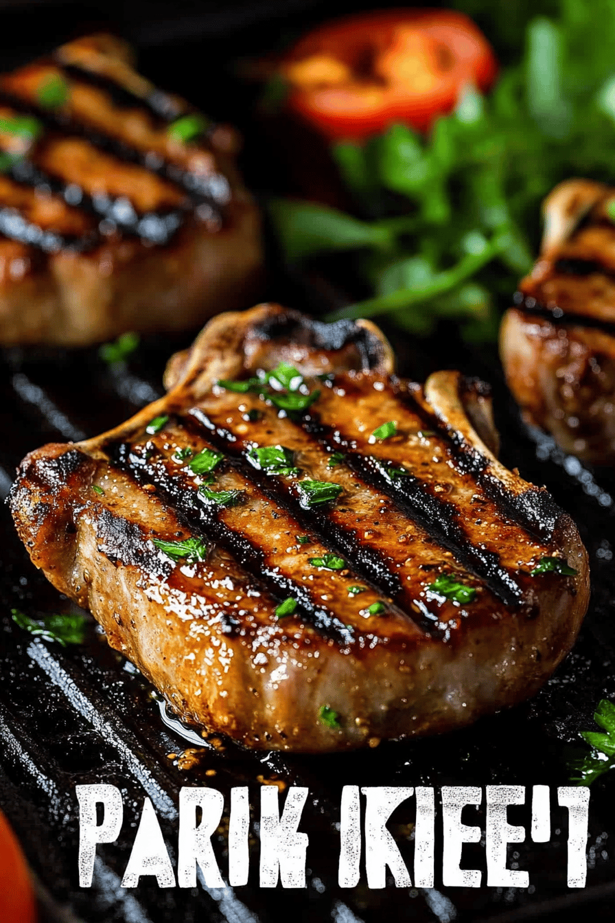 Grilled Pork Chop Recipe ingredients organized and measured on kitchen counter