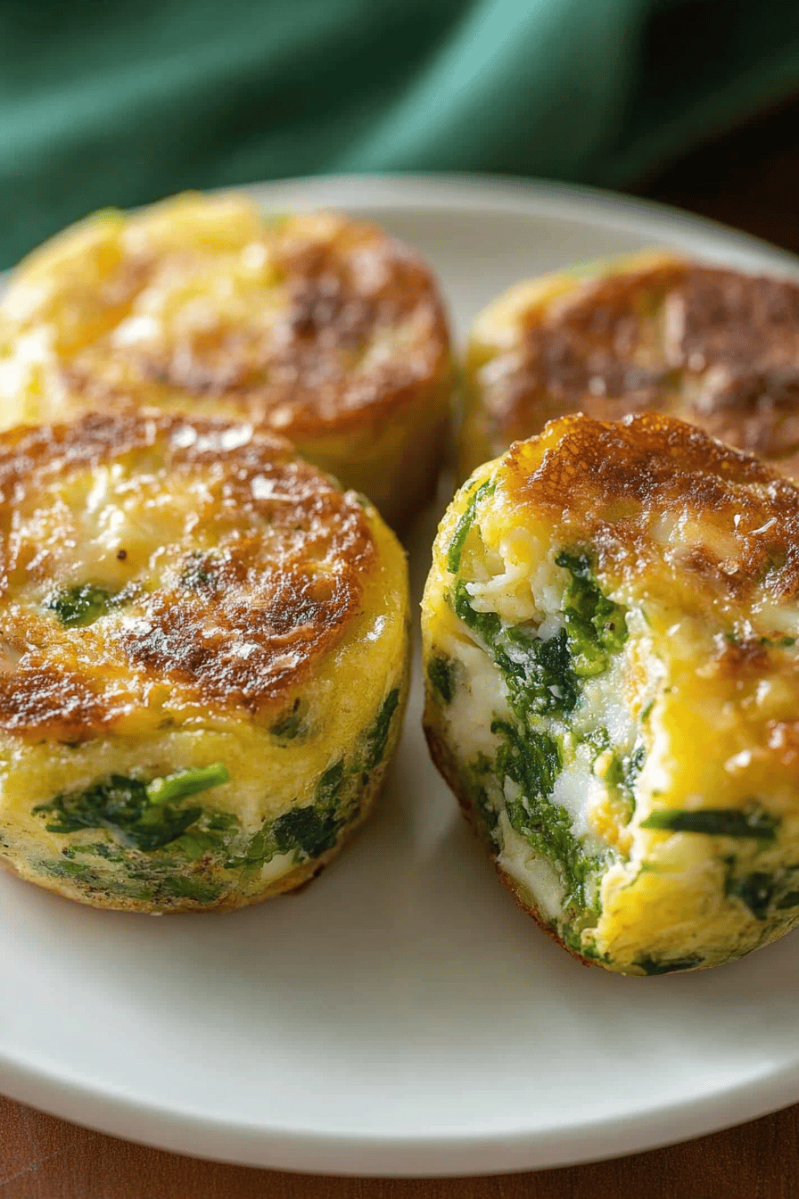 High-Protein Egg Bites slice on plate showing perfect texture and swirl pattern