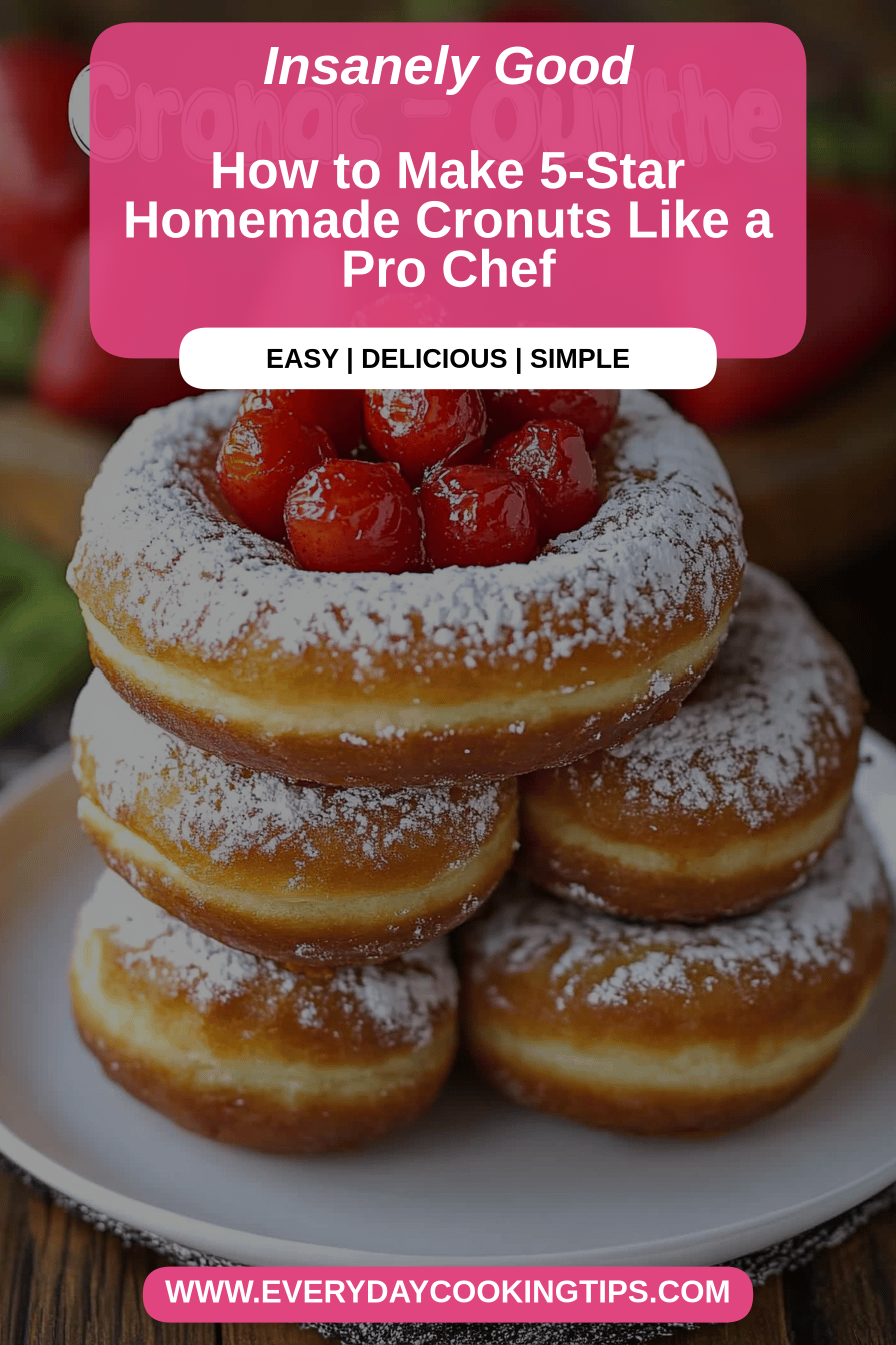 Homemade Cronuts final dish beautifully presented and ready to serve