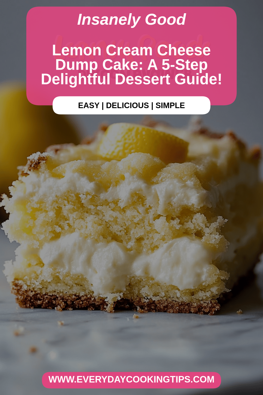 Lemon Cream Cheese Dump Cake final dish beautifully presented and ready to serve