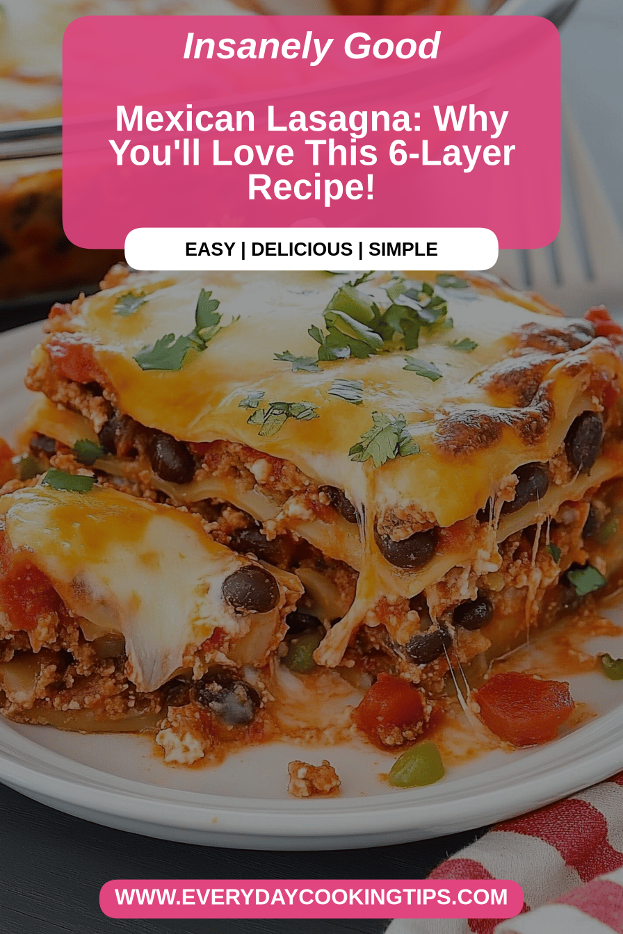 Mexican Lasagna final dish beautifully presented and ready to serve