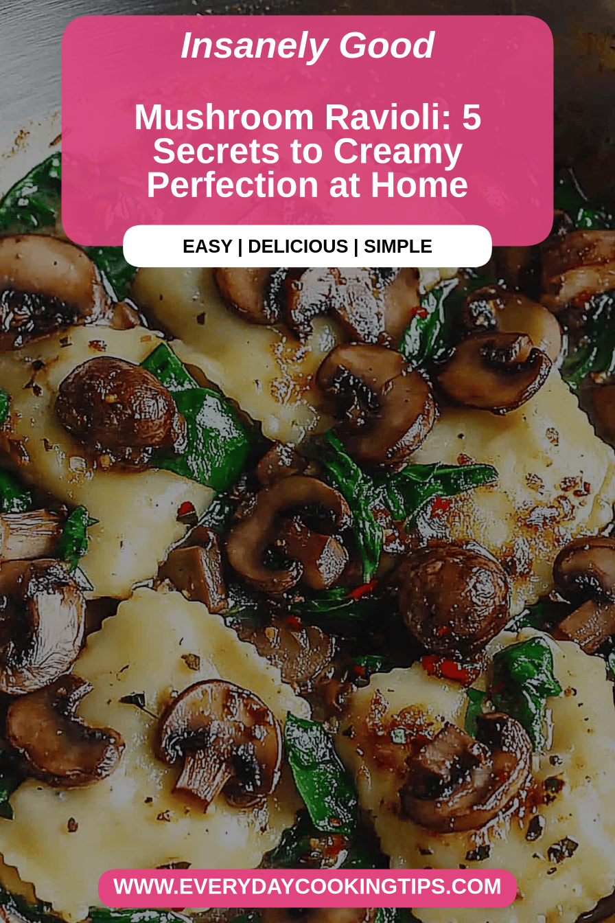 Mushroom Ravioli Recipe final dish beautifully presented and ready to serve