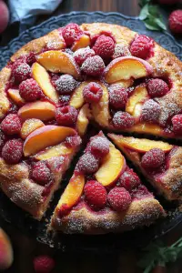 Raspberry Peach Cake
