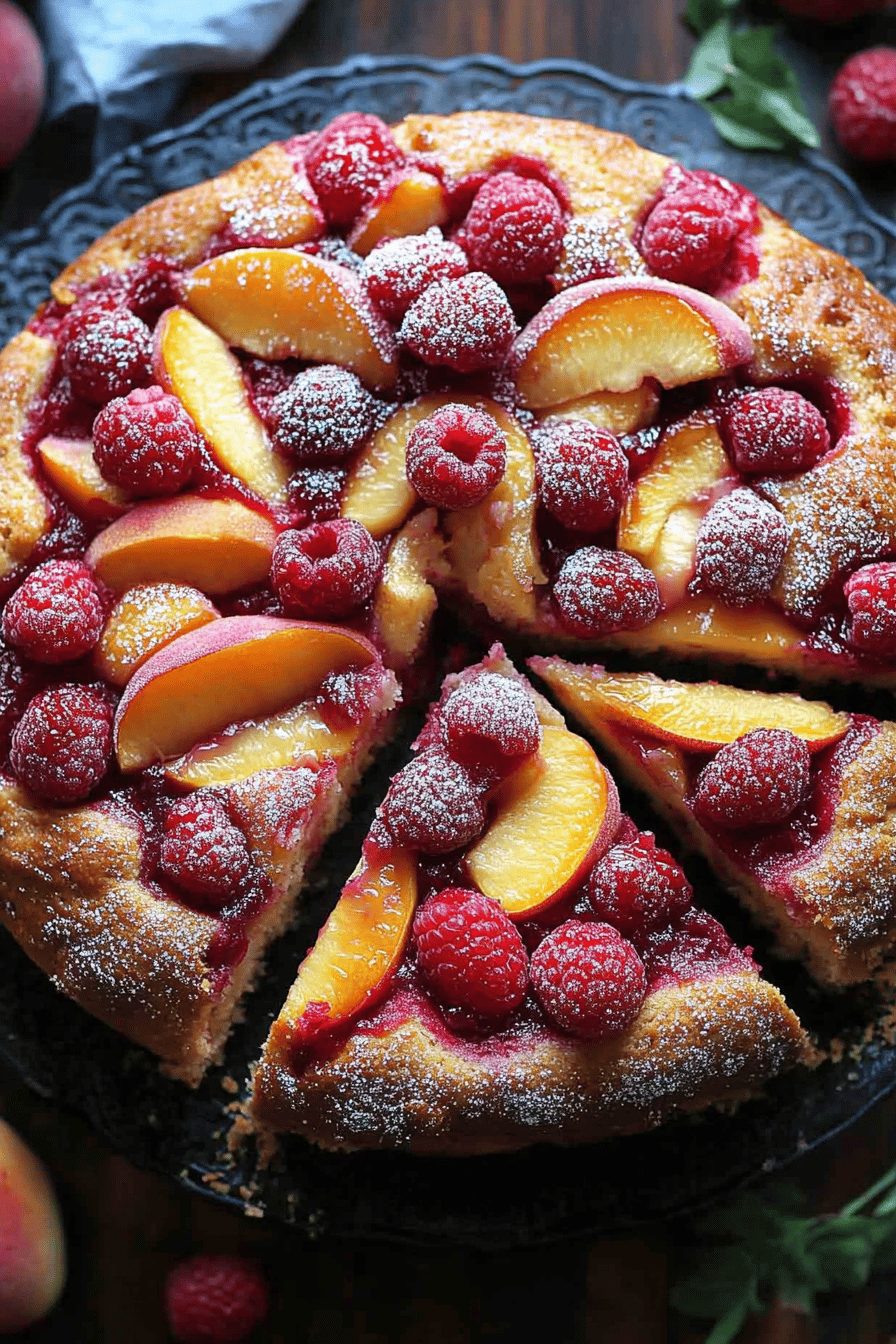 Raspberry Peach Cake