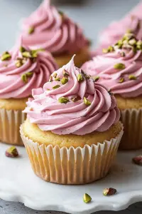 Rose Pistachio Cupcakes