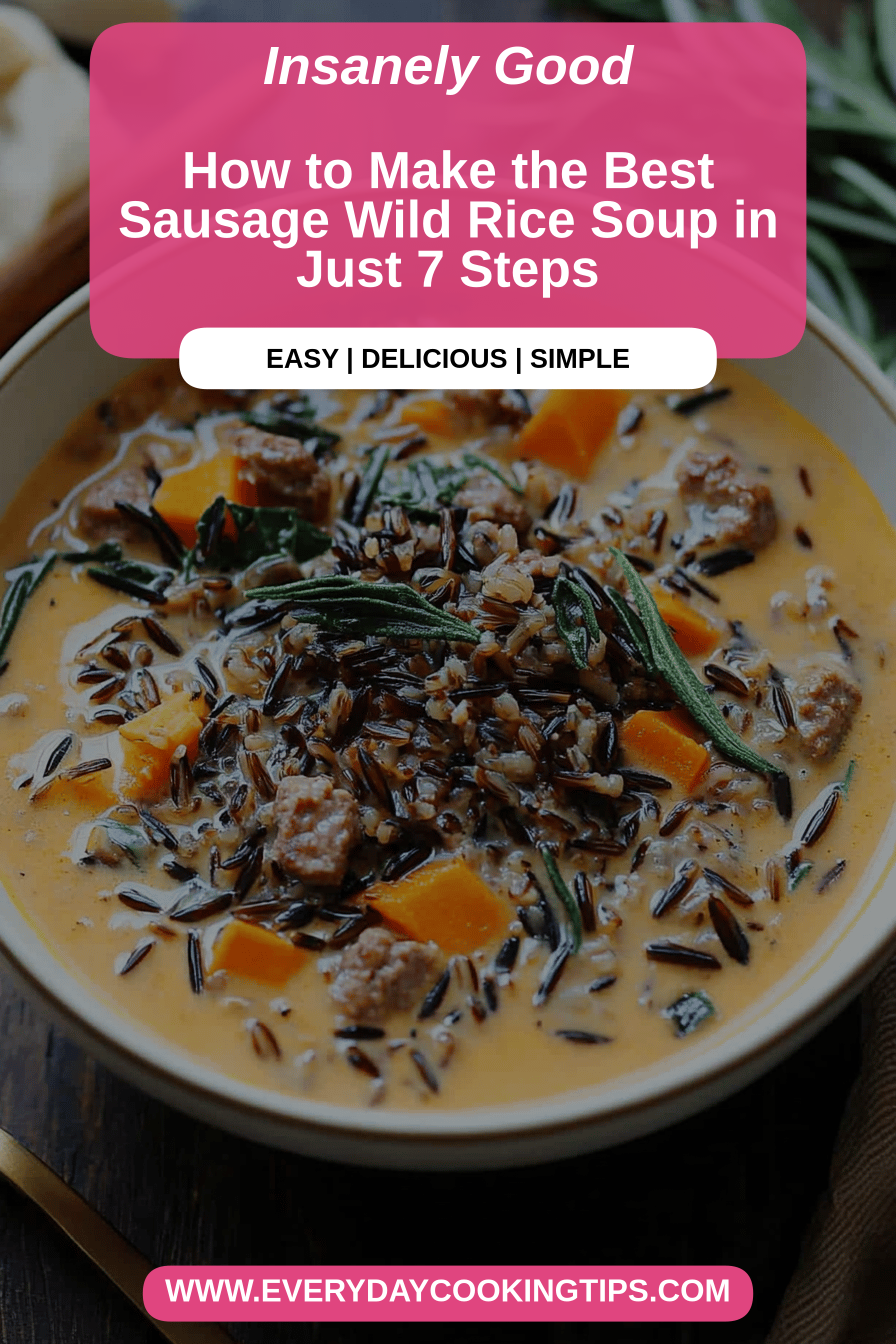 Sausage Wild Rice Soup Recipe final dish beautifully presented and ready to serve