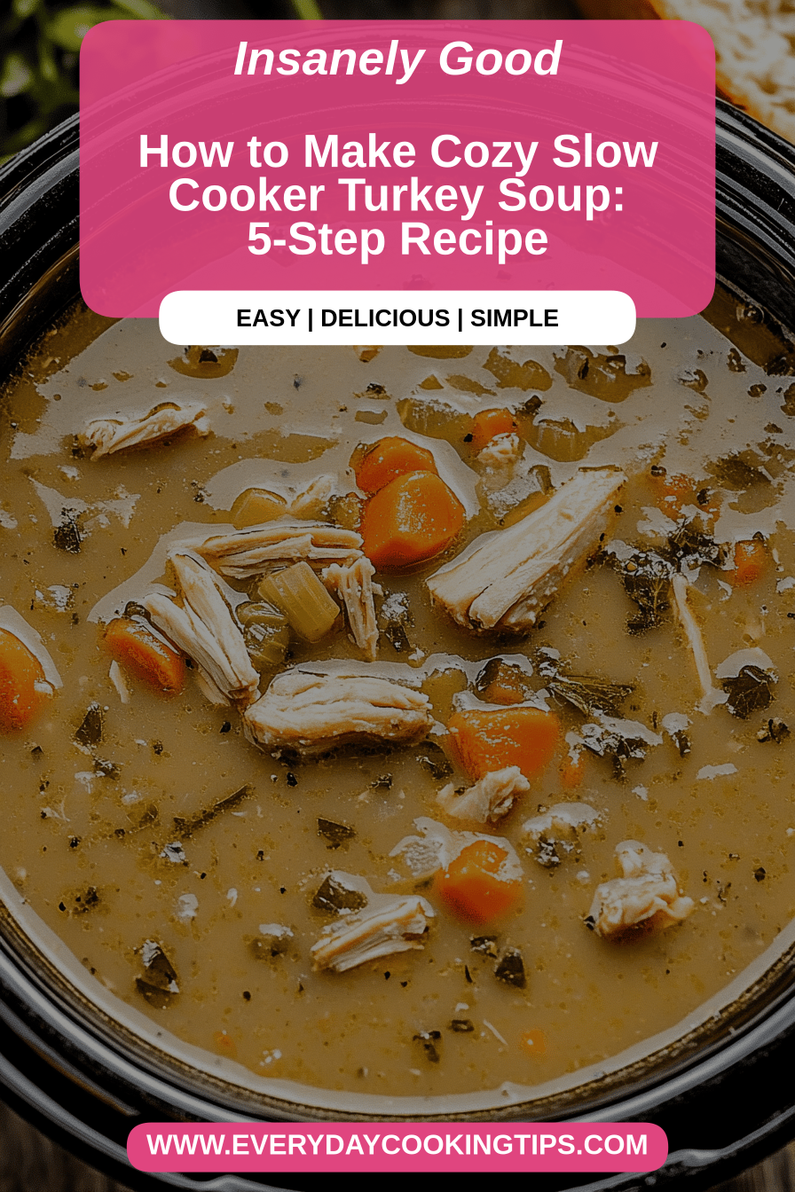 Slow Cooker Turkey Soup final dish beautifully presented and ready to serve