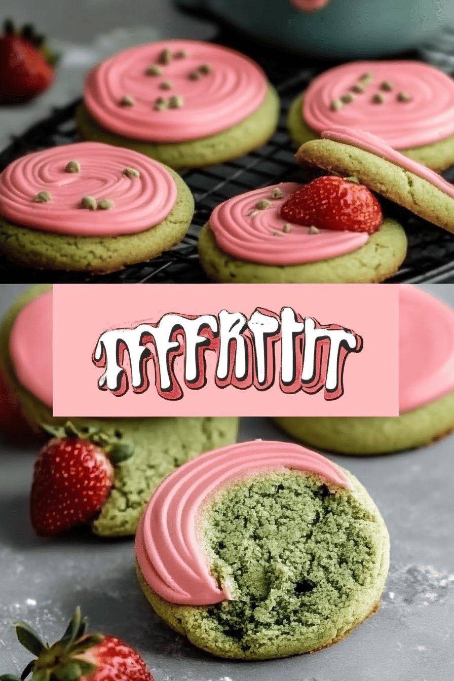 Strawberry Matcha Cookies