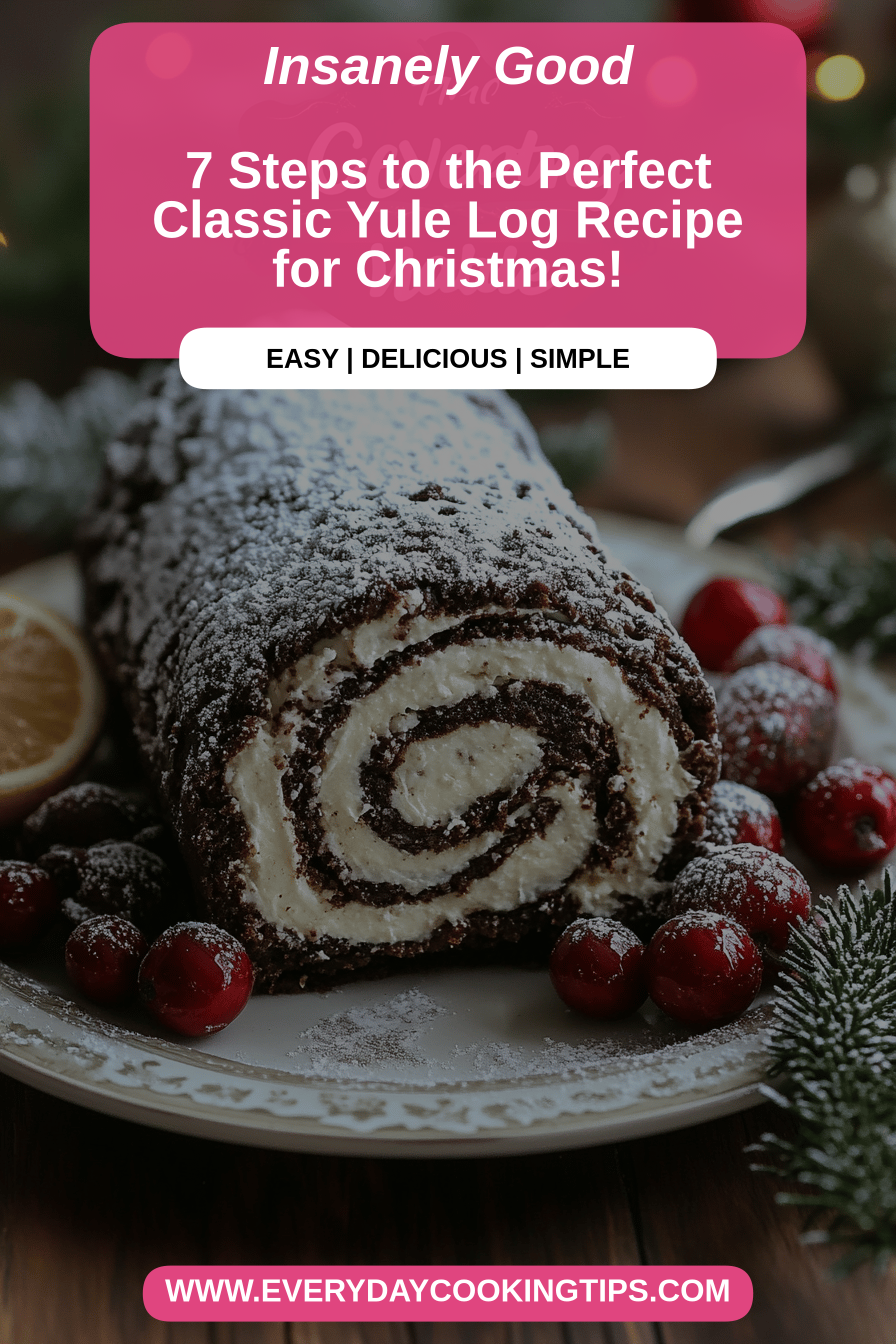 Yule Log Recipe final dish beautifully presented and ready to serve