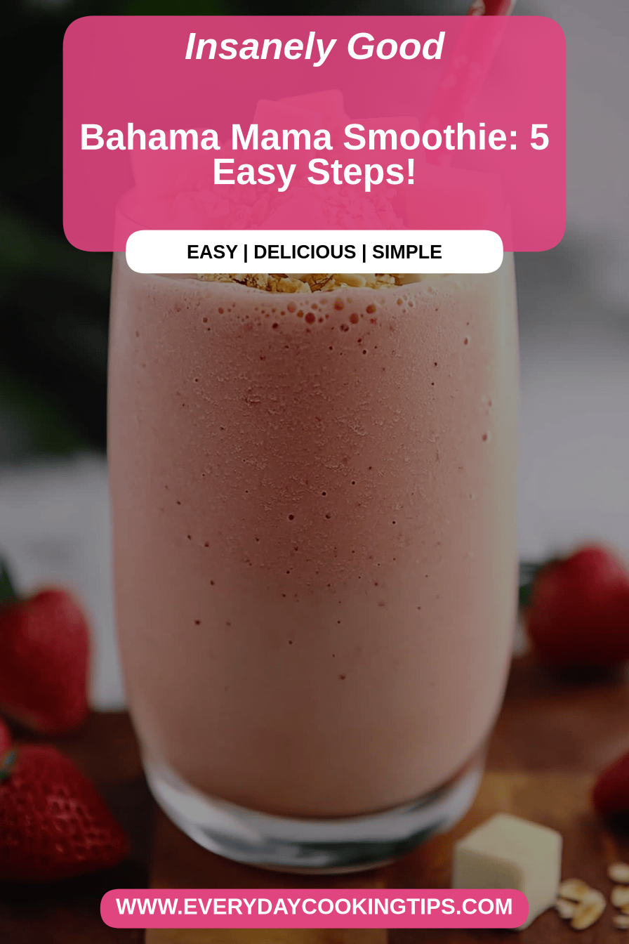 Bahama Mama Smoothie final dish beautifully presented and ready to serve