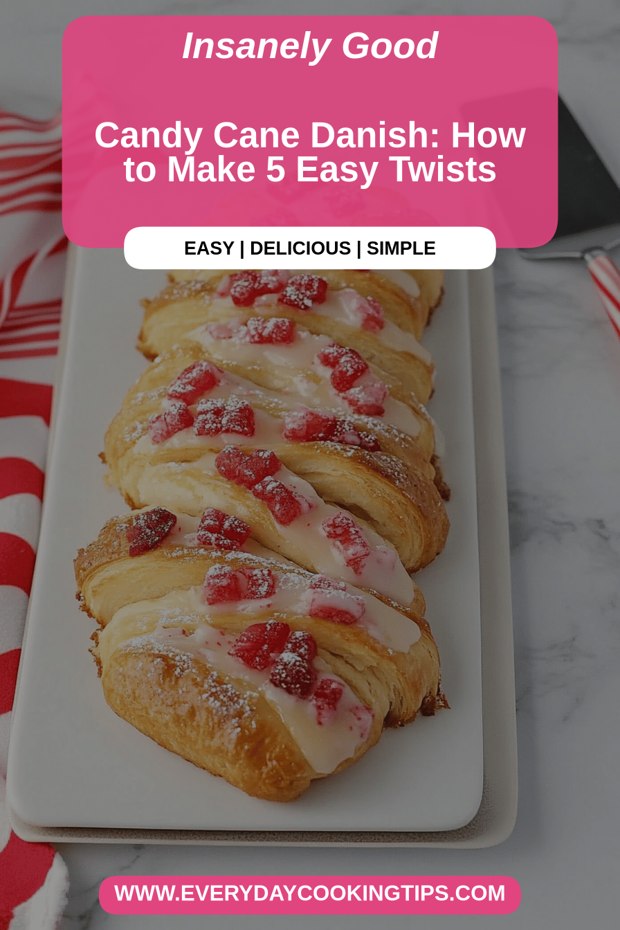 Candy cane danish final dish beautifully presented and ready to serve