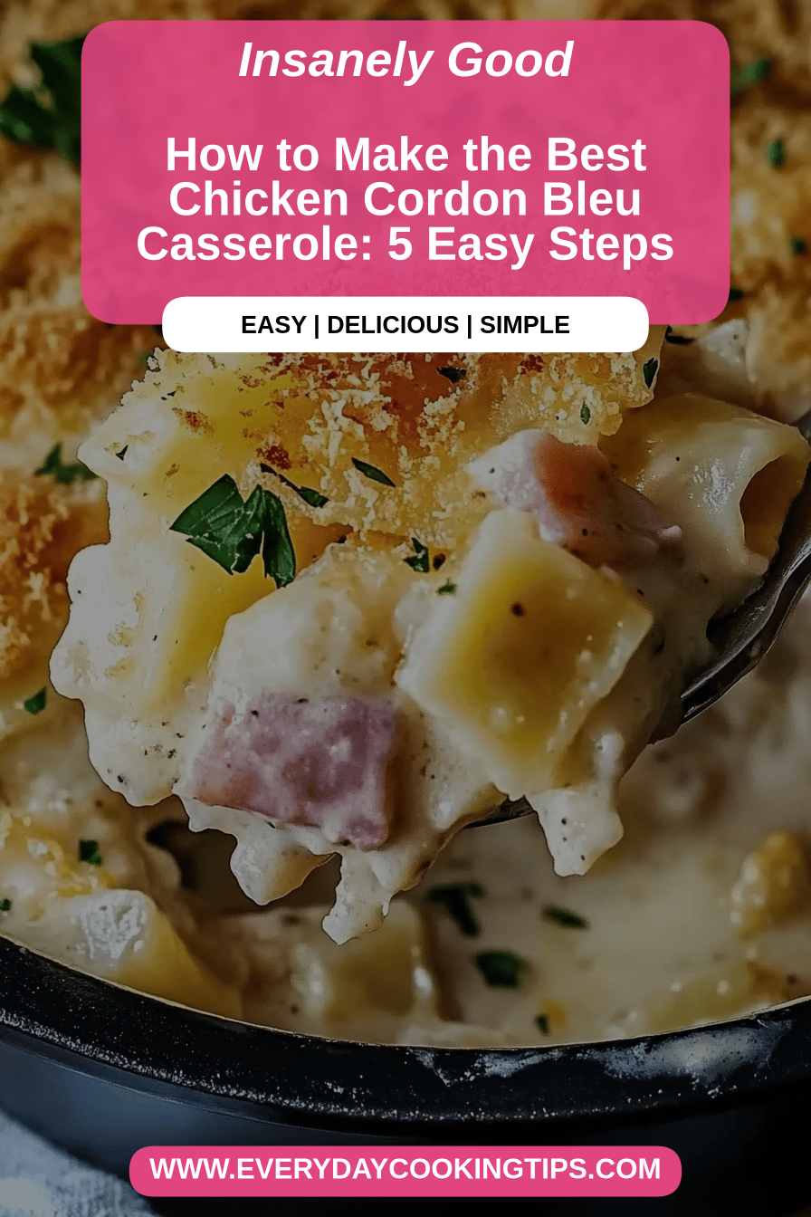 Chicken Cordon Bleu Casserole final dish beautifully presented and ready to serve
