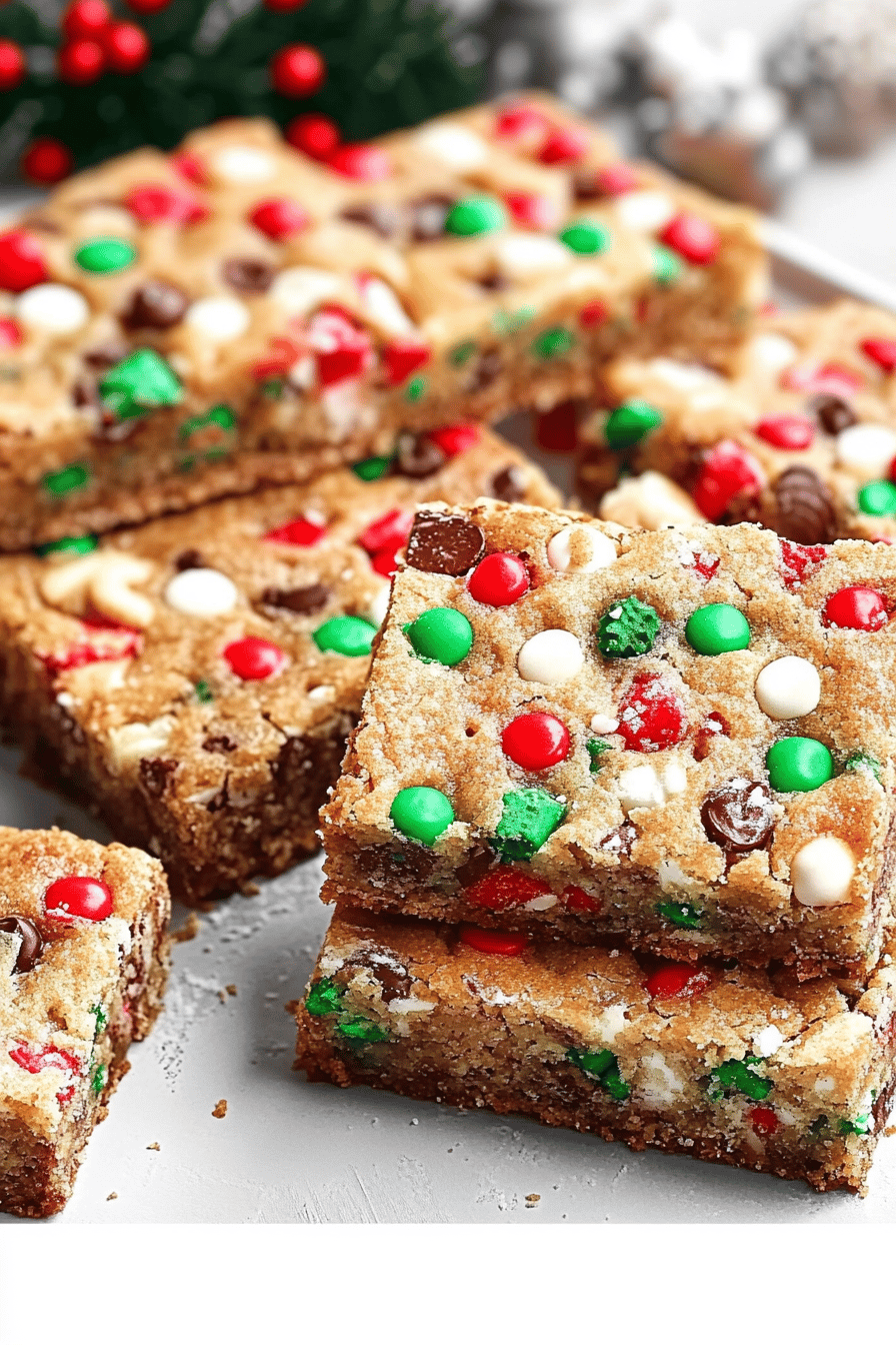 Christmas cookie bars slice on plate showing perfect texture and swirl pattern