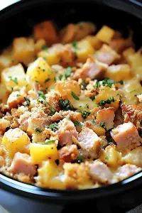 Crockpot ham casserole