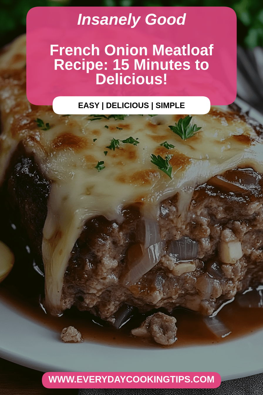 French onion meatloaf final dish beautifully presented and ready to serve