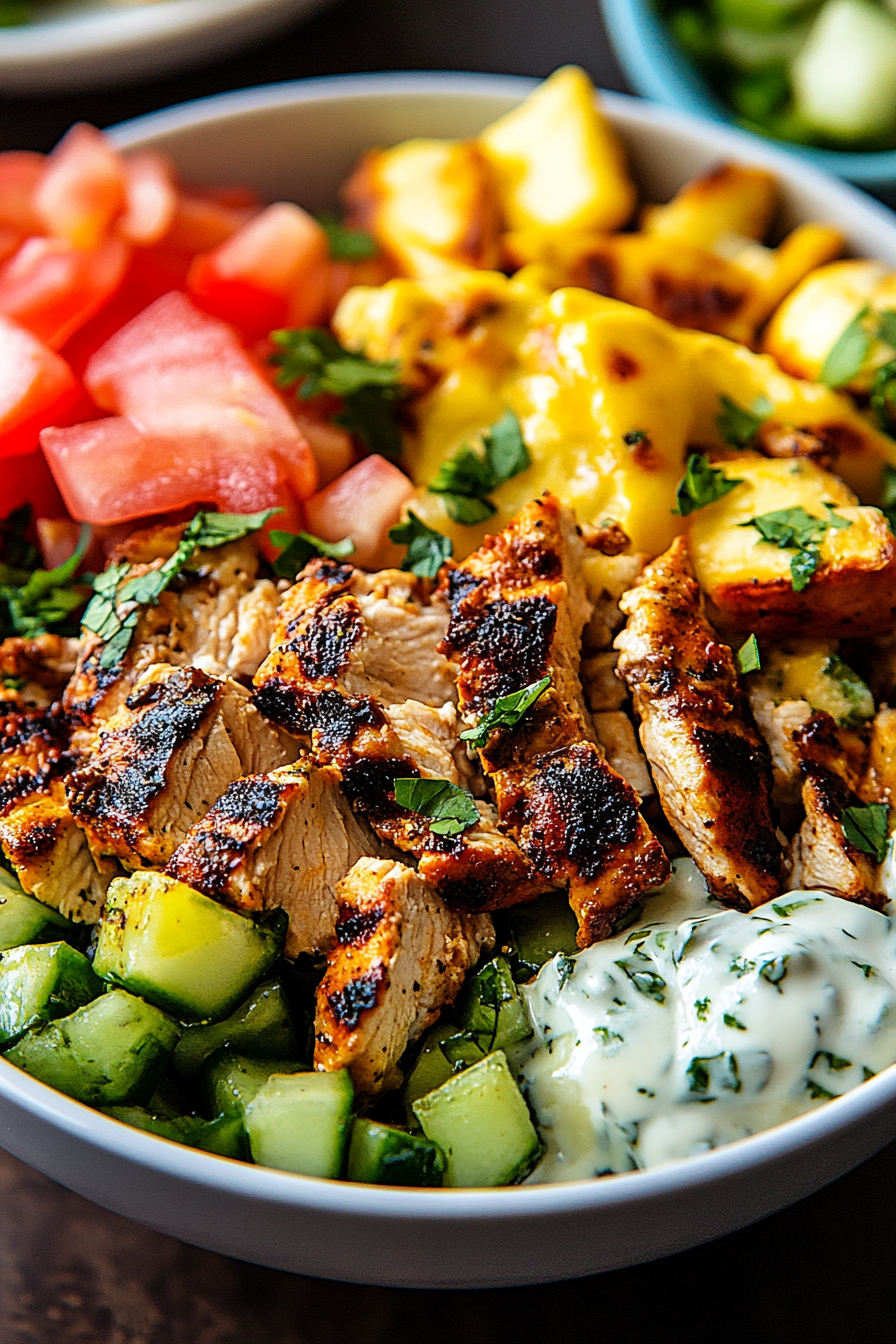 Greek chicken bowls