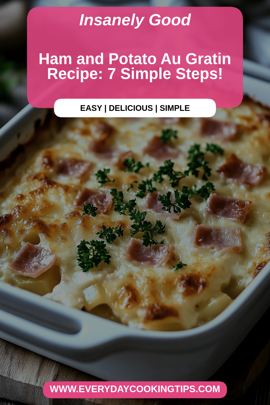 Ham and potato au gratin final dish beautifully presented and ready to serve
