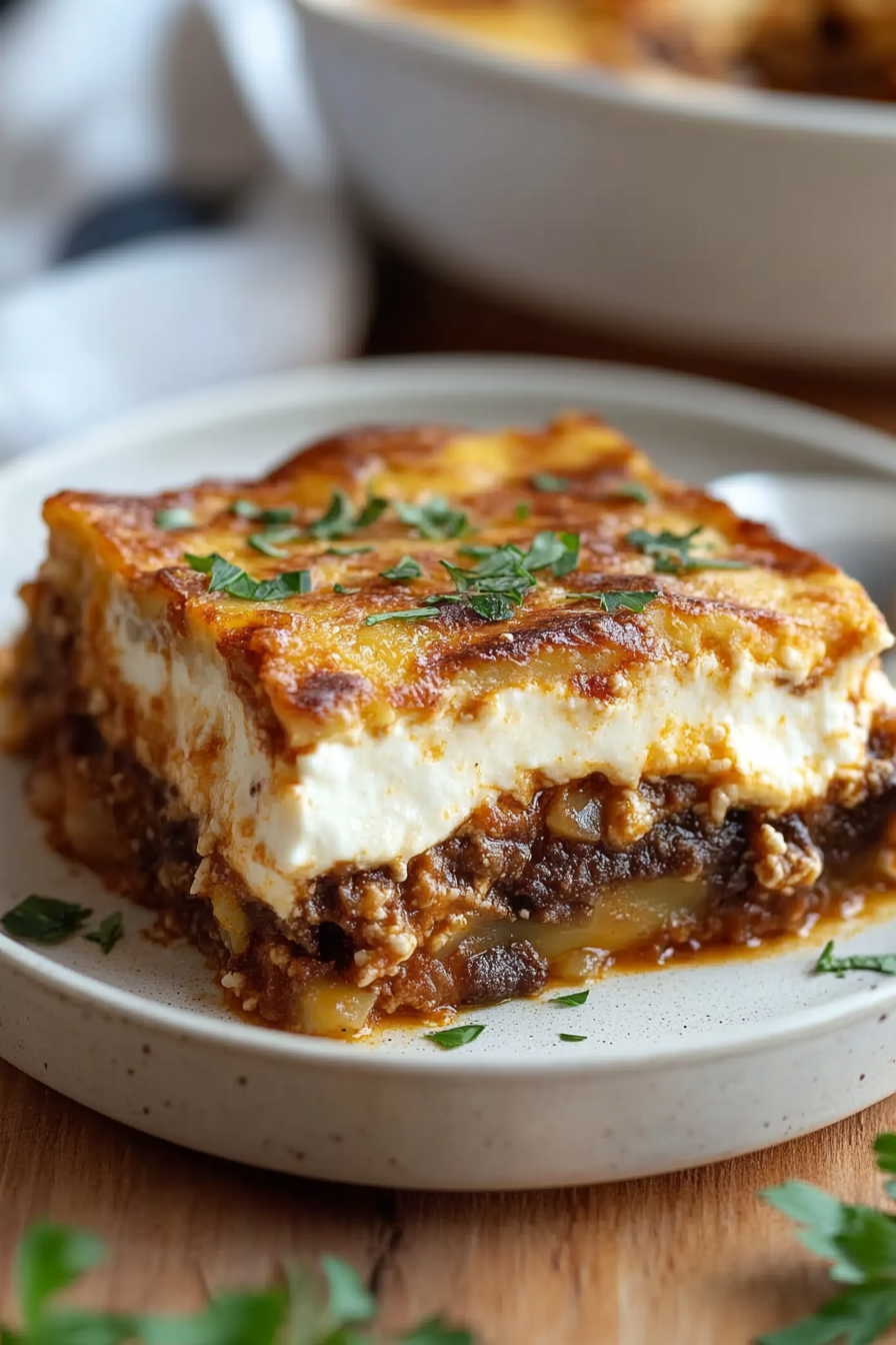 Layered Moussaka Bechamel