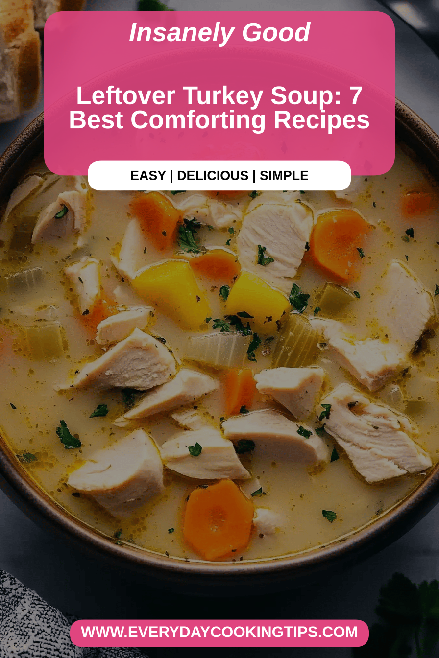 Leftover Turkey Soup final dish beautifully presented and ready to serve