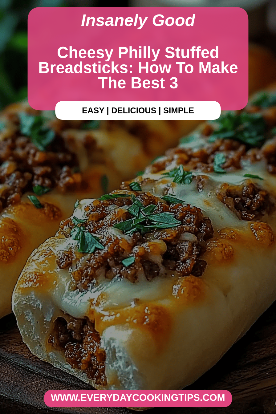 Philly stuffed breadsticks final dish beautifully presented and ready to serve