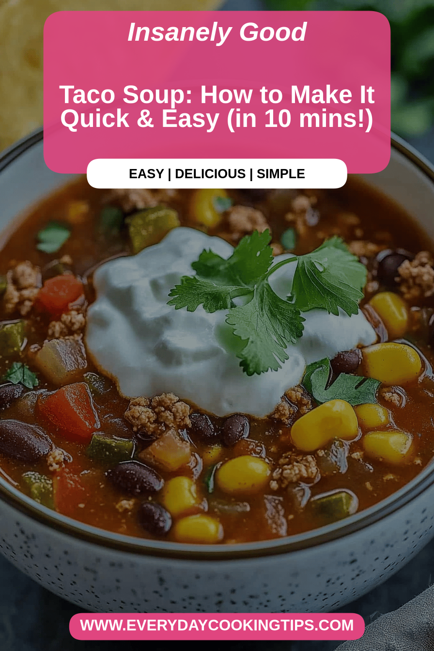 Taco soup final dish beautifully presented and ready to serve
