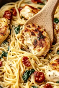 Tuscan chicken spaghetti