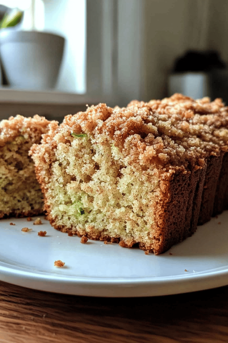 Zucchini bread streusel ingredients organized and measured on kitchen counter