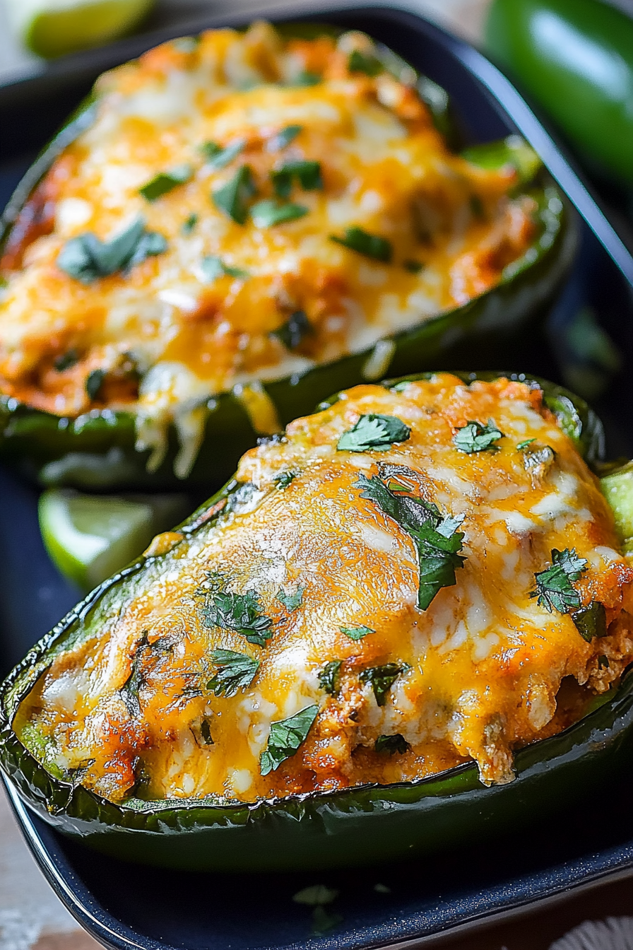 chicken stuffed poblano peppers