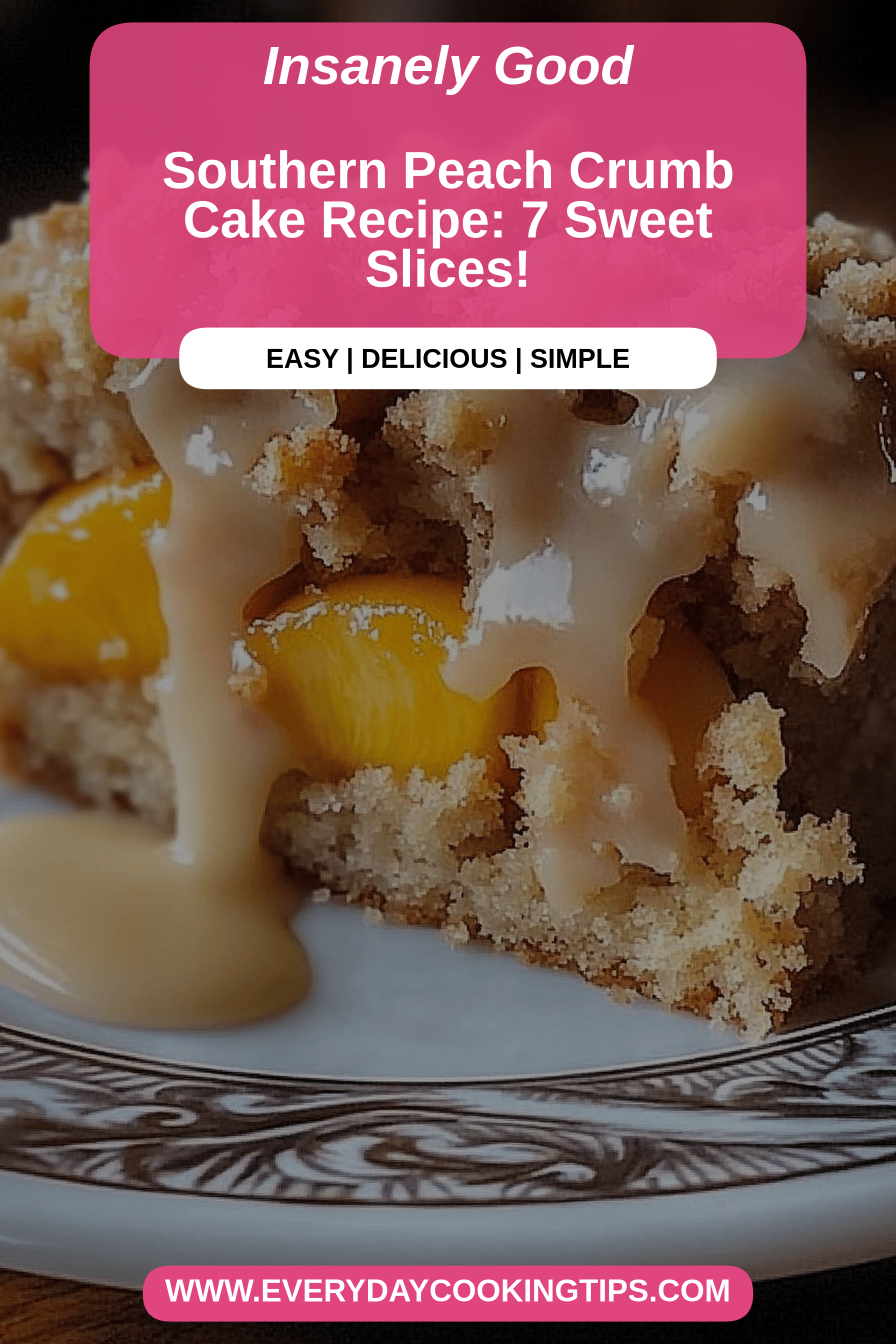 peach crumb cake final dish beautifully presented and ready to serve