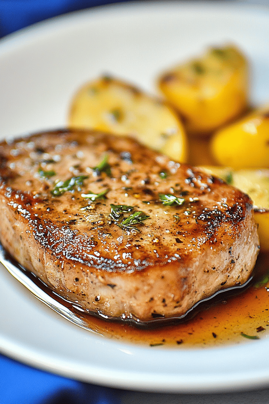 A perfectly cooked crispy pork chop slice on a white plate, showcasing its juicy interior and golden-brown crust.