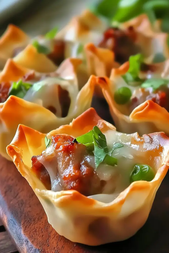 sausage wonton cups