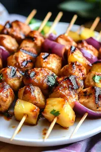 BBQ Pineapple Chicken Kabobs