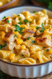 creamy chicken corn pasta
